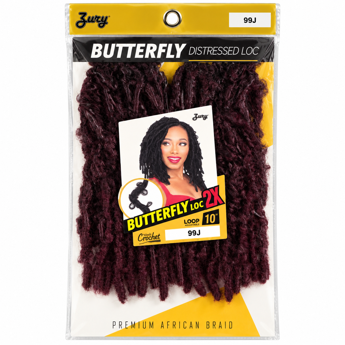 Zury 2X Butterfly Distressed Loc 10" 99J
