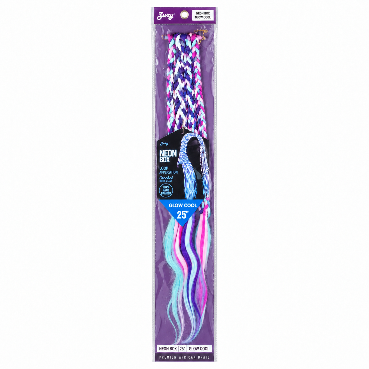Zury Neon Box 25 inch Glow Cool - full retail package with five braids