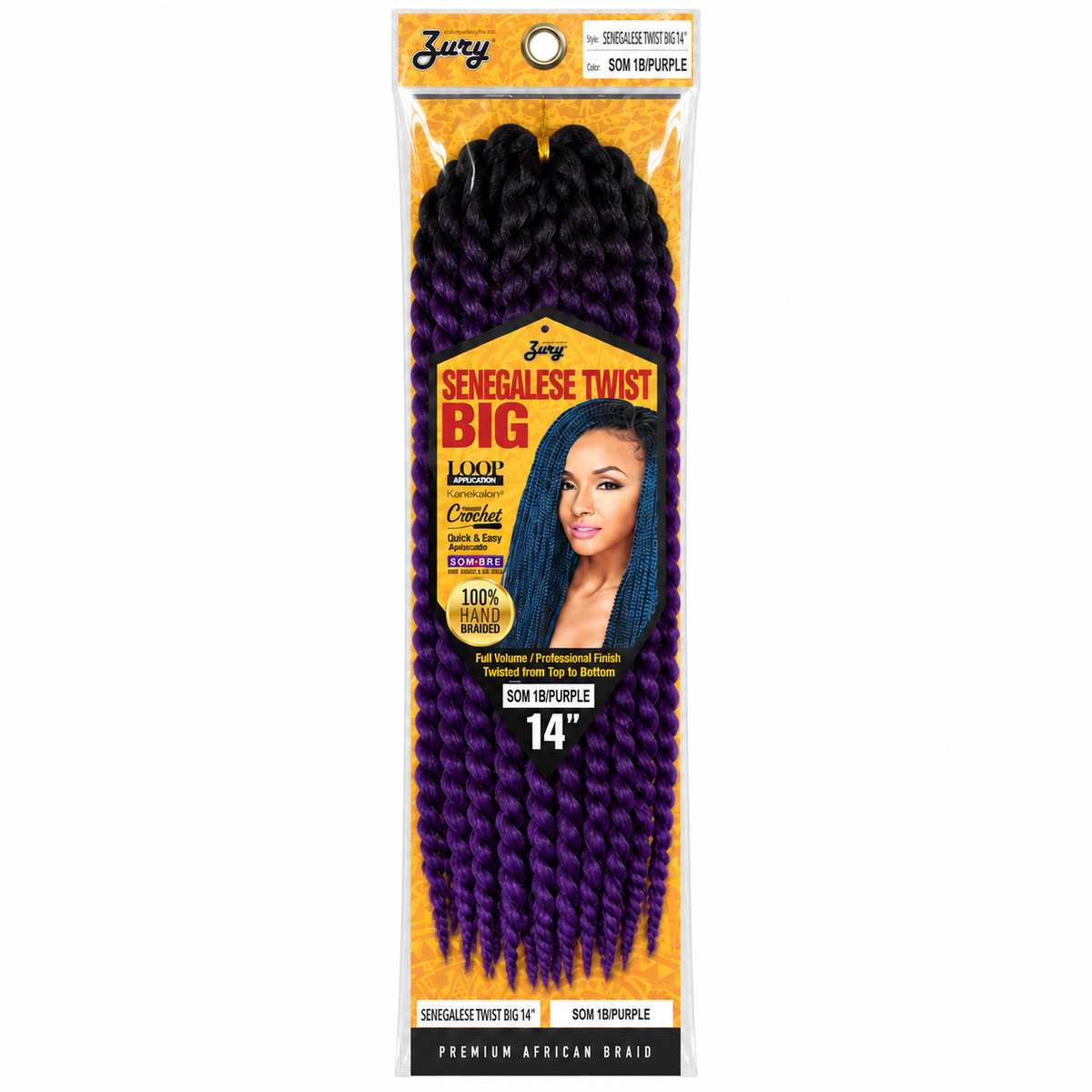 Zury Senegalese Twist 14-inch package color SOM 1B/PURPLE