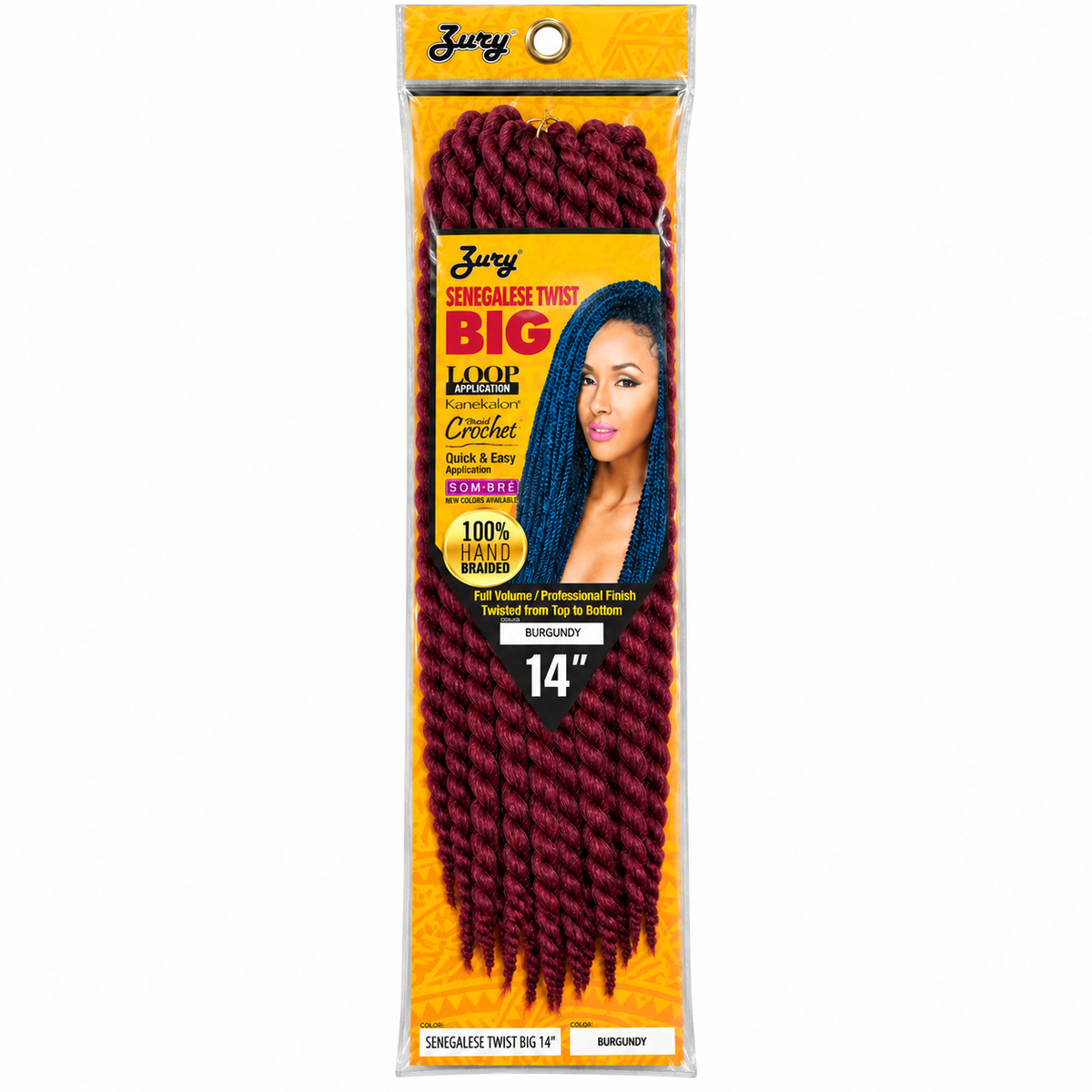 Zury Senegalese Twist 14-inch package color BURGUNDY