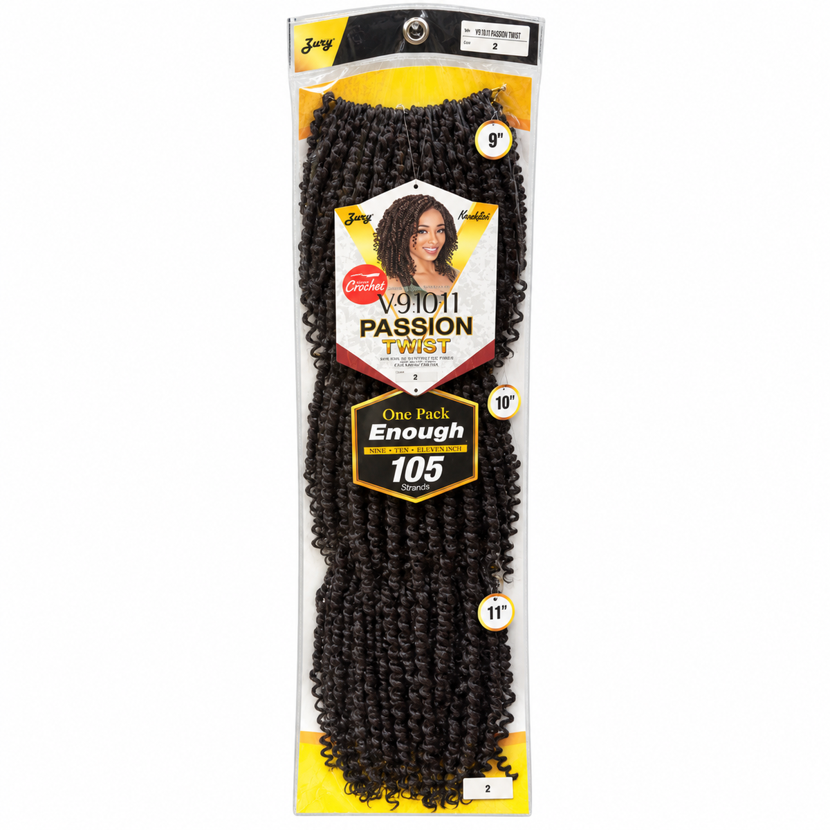 Zury V11 Passion Twist 2 full package, 105 strands, 9 10 11 inches
