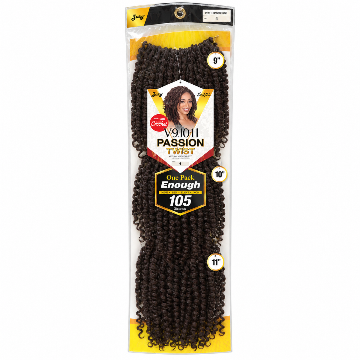 Zury V11 Passion Twist 4 full package, 105 strands, 9 10 11 inches