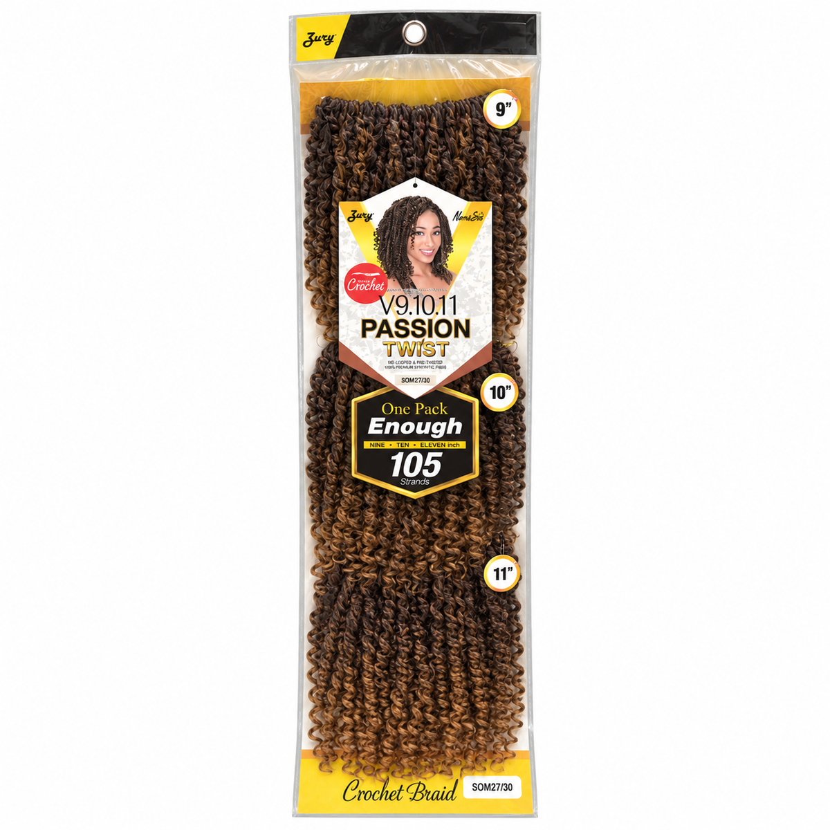 Zury V11 Passion Twist SOM27/30 full package, 105 strands, 9 10 11 inches