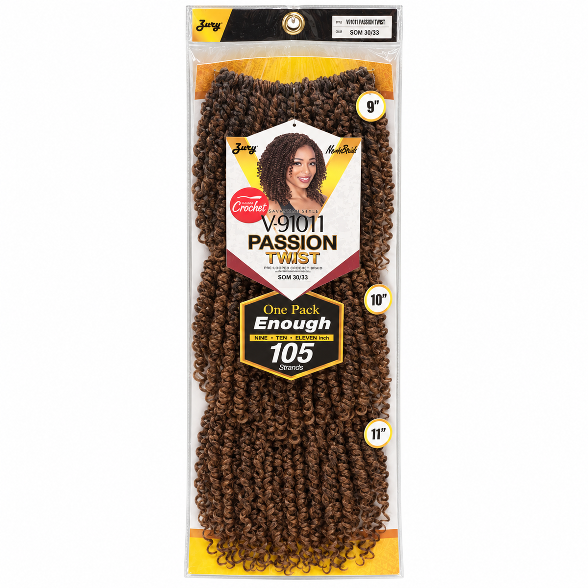 Zury V11 Passion Twist SOM30/33 full package, 105 strands, 9 10 11 inches